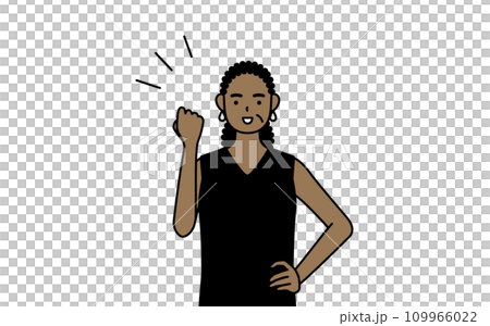 African senior woman doing fist pump 109966022