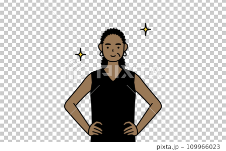 African senior woman with her hands on her hips 109966023