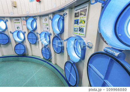 ブセナ海中公園 海中展望塔内部 沖縄県名護市 ブセナ海中公園 海中展望塔内部 沖縄県名護市 109966080