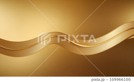 Golden wavy background. 3d rendering, 3d illustration. Generative AI 109966100