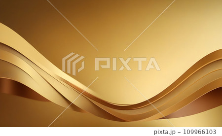 Golden wavy background. 3d rendering. Computer digital drawing. Generative AI 109966103