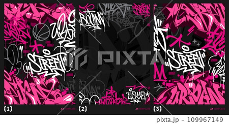 Cool Dark Pink Abstract Urban Style Hiphop Graffiti Street Art Vector Illustration Background Cool Dark Pink Abstract Urban Style Hiphop Graffiti Street Art Vector Illustration Background 109967149