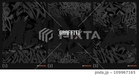 Trendy Dark Abstract Urban Style Hiphop Graffiti Street Art Vector Illustration Background Template Trendy Dark Abstract Urban Style Hiphop Graffiti Street Art Vector Illustration Background Template 109967165