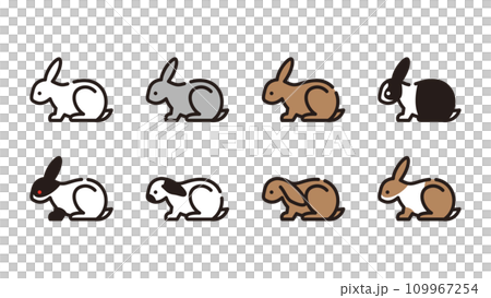 Rabbit illustration set Rabbit illustration set 109967254
