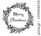 Vintage engraving Christmas wreath illustration. Hand drawn. 109968038