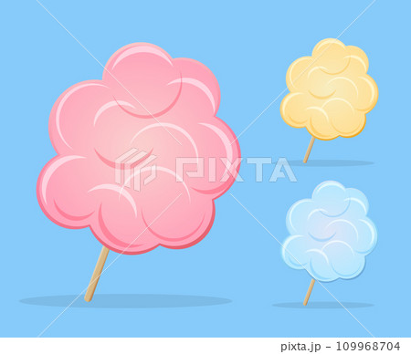 cotton candy on blue background 109968704