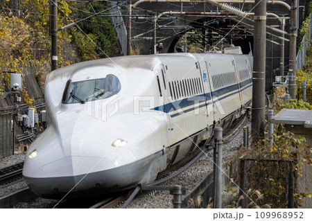 トンネルから現れた東海道新幹線 109968952
