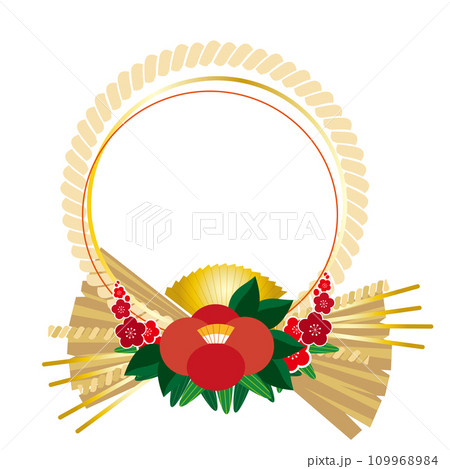 お正月飾りのイラストフレーム 109968984