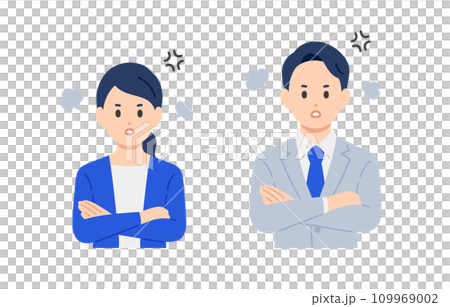 Set of business people and men in angry poses [People vector illustration material] 109969002