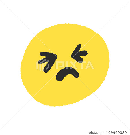 痛い･悔しい表情の絵文字 - シンプルでかわいい手書きの顔のデザイン素材 109969089