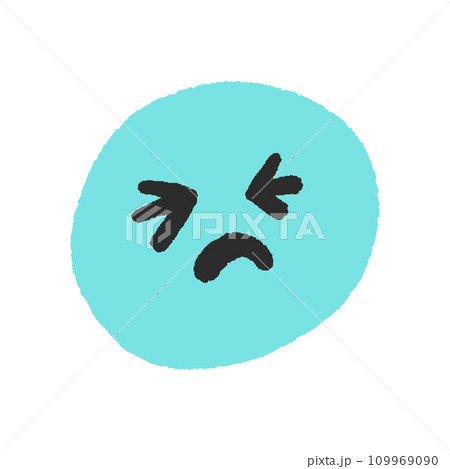 痛い･不安な表情の絵文字 - シンプルでかわいい手書きの顔のデザイン素材 109969090