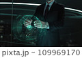 Businessman with Build Your Brand hologram concept 109969170