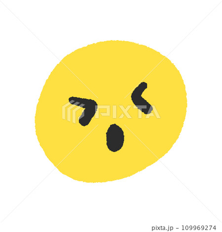 ショックや痛い表情の絵文字 - シンプルでかわいい手書きの顔のデザイン素材 109969274
