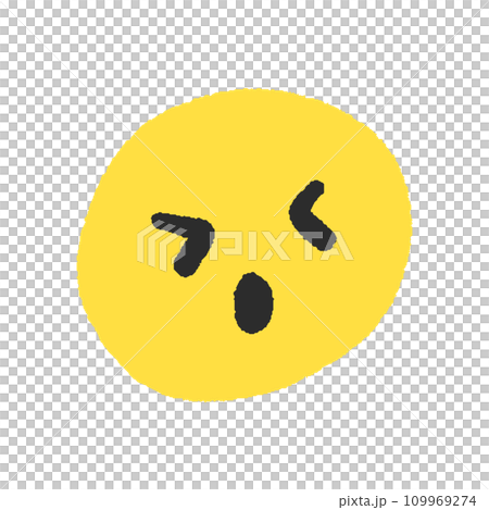 ショックや痛い表情の絵文字 - シンプルでかわいい手書きの顔のデザイン素材 109969274