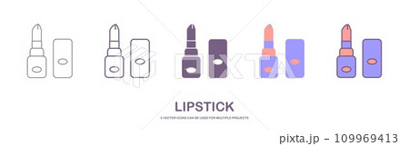 lipstick doodle icon, vector illustration 109969413