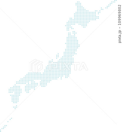 青のドット(丸)の日本地図 青のドット(丸)の日本地図 109969802