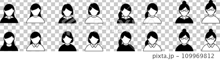 female avatar icon set 109969812