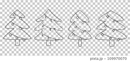 various christmas tree outline for coloring book, icon, element and illustration various christmas tree outline for coloring book, icon, element and illustration 109970070