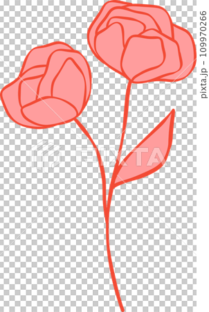 Cute Valentine rose flower illustration 109970266