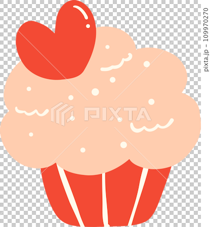 Cute Valentine love muffin illustration 109970270
