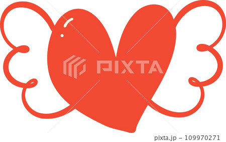 Cute Valentine heart with wings illustration Cute Valentine heart with wings illustration 109970271