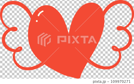 Cute Valentine heart with wings illustration Cute Valentine heart with wings illustration 109970271
