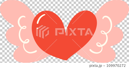 Cute Valentine heart with wings illustration Cute Valentine heart with wings illustration 109970272