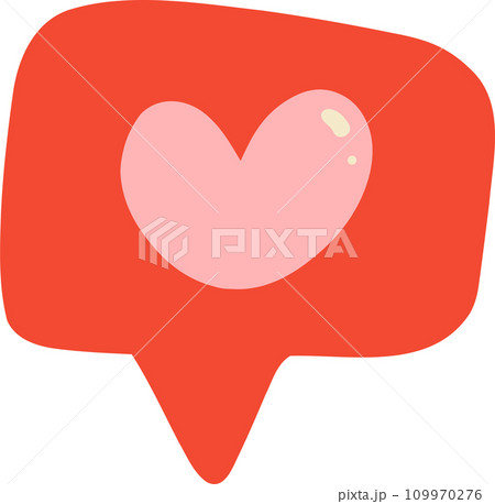 Cute Valentine heart speech bubble illustration Cute Valentine heart speech bubble illustration 109970276