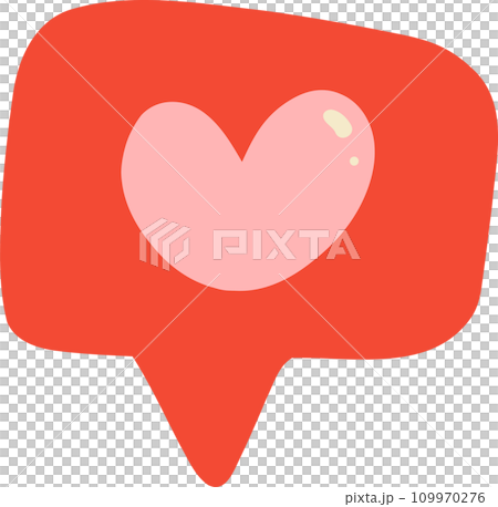 Cute Valentine heart speech bubble illustration Cute Valentine heart speech bubble illustration 109970276