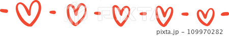 Cute Valentine heart divider illustration Cute Valentine heart divider illustration 109970282