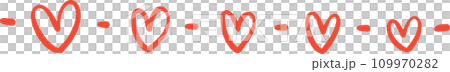 Cute Valentine heart divider illustration Cute Valentine heart divider illustration 109970282