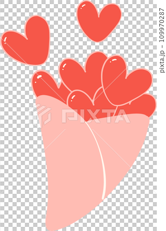 Cute Valentine rose flower bouquet illustration Cute Valentine rose flower bouquet illustration 109970287
