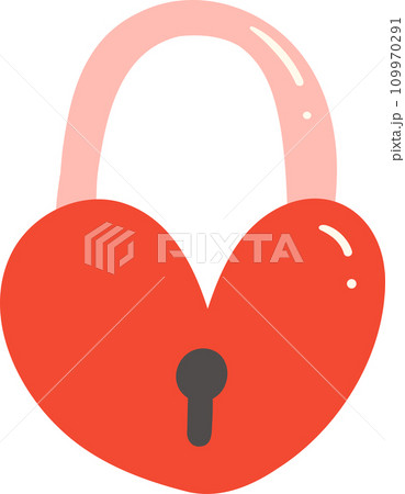 Cute Valentine lock paddle key illustration 109970291