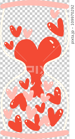 Cute Valentine heart love sand clock illustration Cute Valentine heart love sand clock illustration 109970292