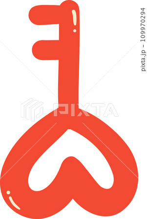 Cute Valentine key illustration Cute Valentine key illustration 109970294