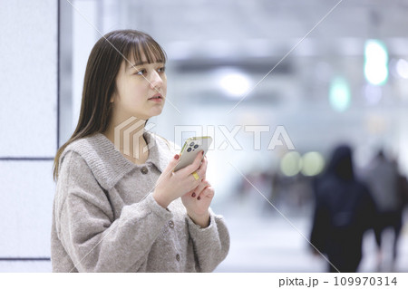 スマホを操作する若い女性 スマホを操作する若い女性 109970314