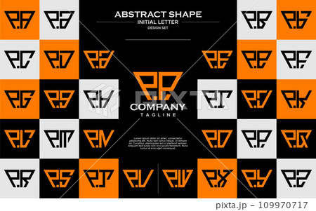 Set of simple trapezoid shape letter P PP logo design Set of simple trapezoid shape letter P PP logo design 109970717