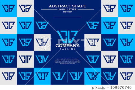 Modern line abstract trapezium letter L LL logo design set Modern line abstract trapezium letter L LL logo design set 109970740