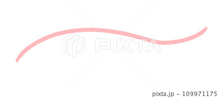 ゆるくカーブしている手書きの線 - シンプルでおしゃれな落書きのデコレーション素材 109971175