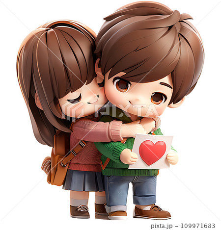 Beautiful elegant couple hugging and holding heart 109971683