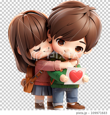 Beautiful elegant couple hugging and holding heart 109971683