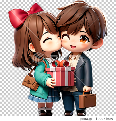 Young Asian couple holding gift box 109971689