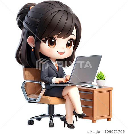 businesswoman sit chair use device netbook online communicate businesswoman sit chair use device netbook online communicate 109971706