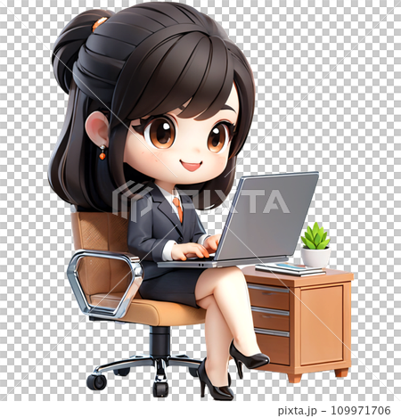 businesswoman sit chair use device netbook online communicate businesswoman sit chair use device netbook online communicate 109971706