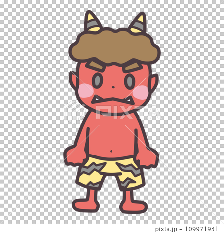 A simple deformed red demon character illustration A simple deformed red demon character illustration 109971931