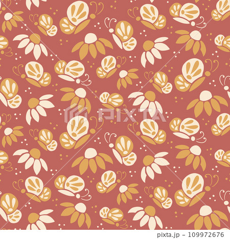 Floral vintage abstract seamless pattern 109972676