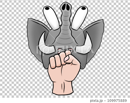 大像用拳頭吃上勾拳 109975889