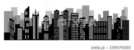 Black random city skyline Vector on white background. Black random city skyline Vector on white background. 109976880