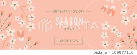 Creative summer sale banner in trendy bright colors with tropical leaves and discount text Creative summer sale banner in trendy bright colors with tropical leaves and discount text 109977116