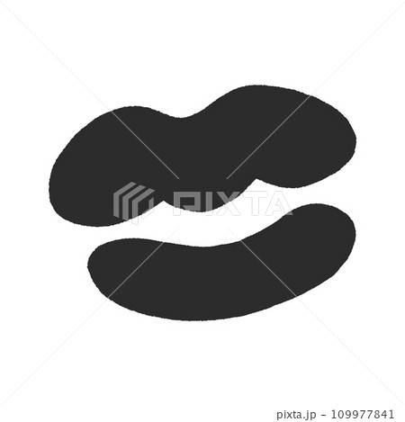 黒いキスマークの絵文字･アイコン - シンプルでかわいい手書きの唇のデザイン素材 109977841
